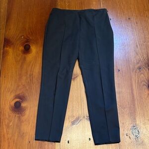 AKRIS 10 Chocolate Brown Trousers Pocketless Nylon Stretch Side Zipper